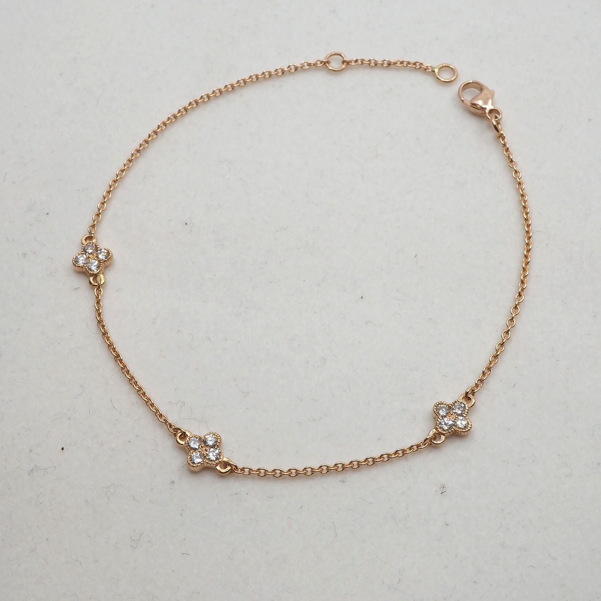 Bracelet diamants trèfles