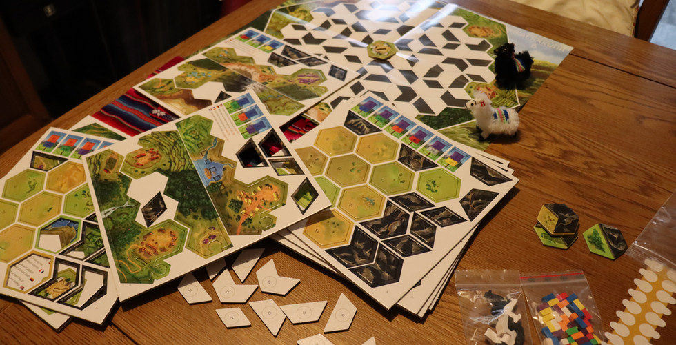 Component parts of the P'achakuna game before assembly