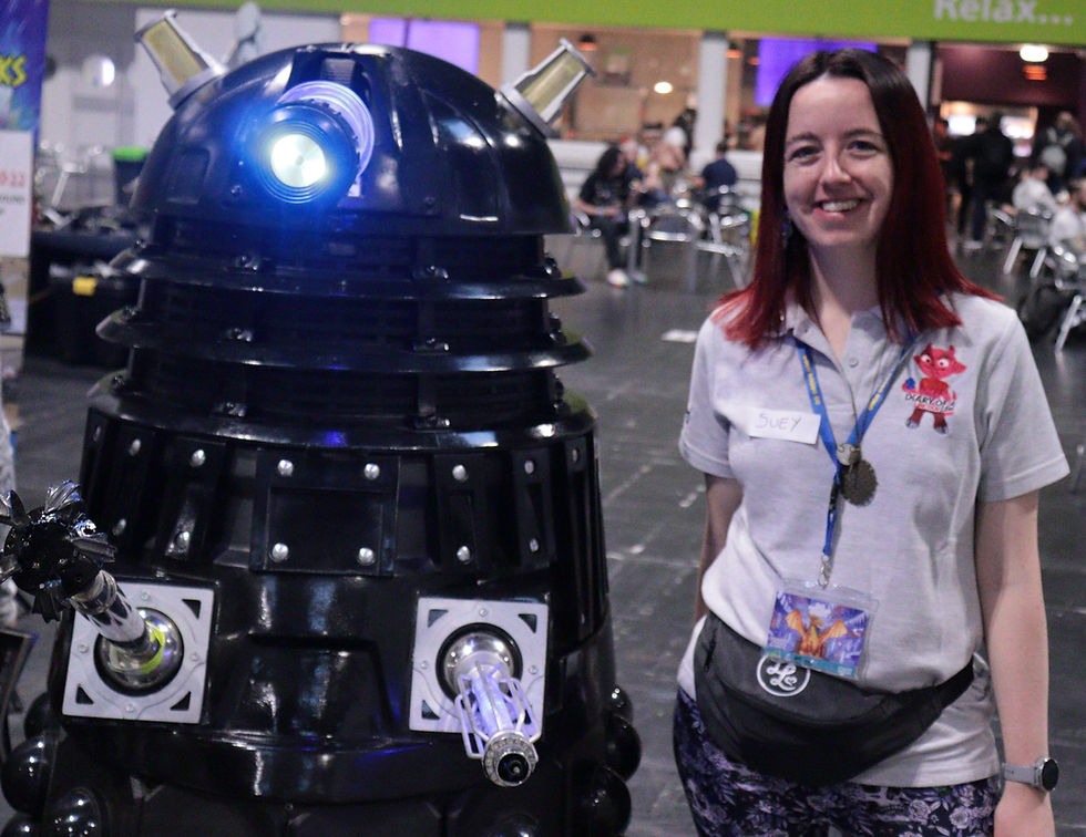 Photograph of the Word-Nerd with a Dalek