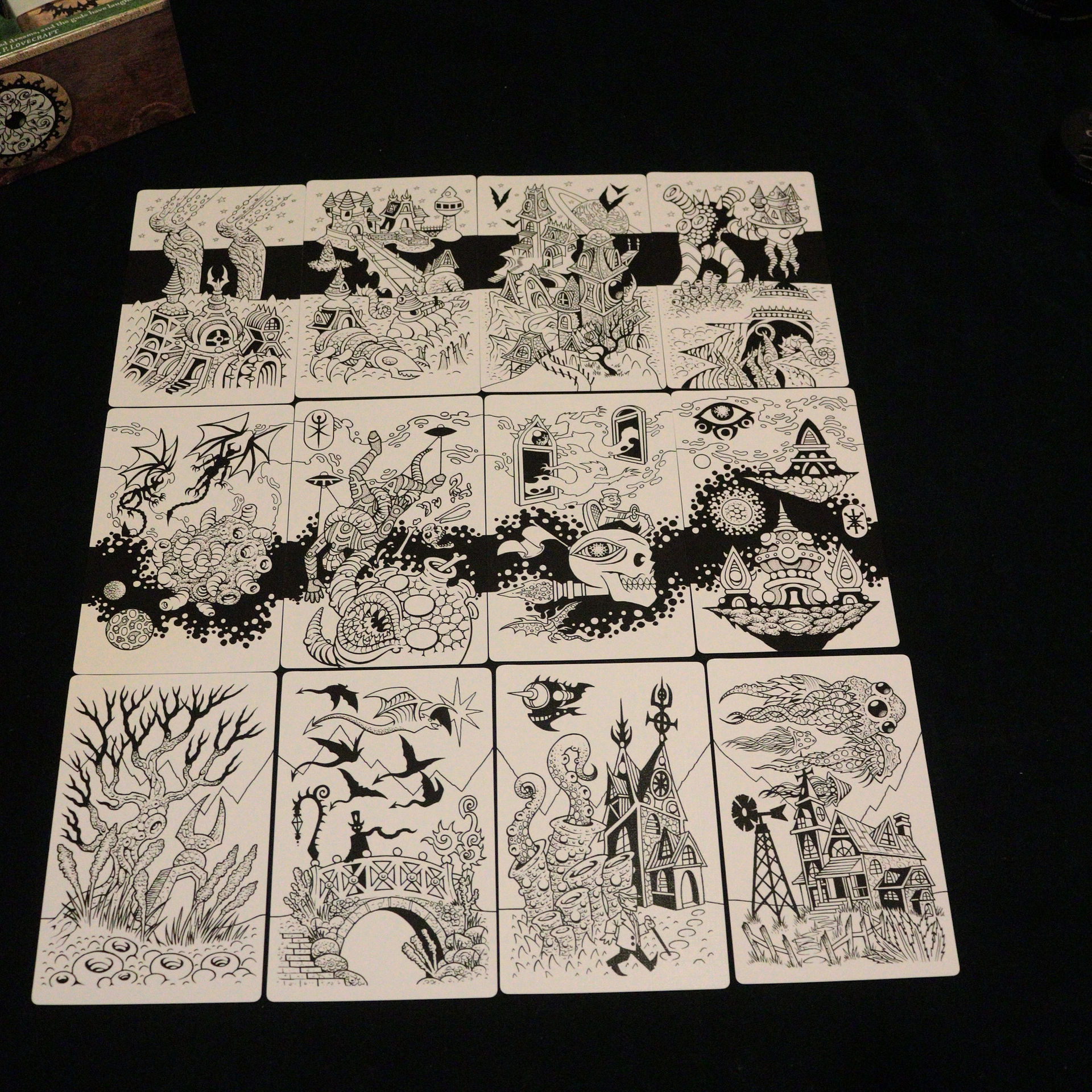 An example layout of dream cards from the game Pyschobabble