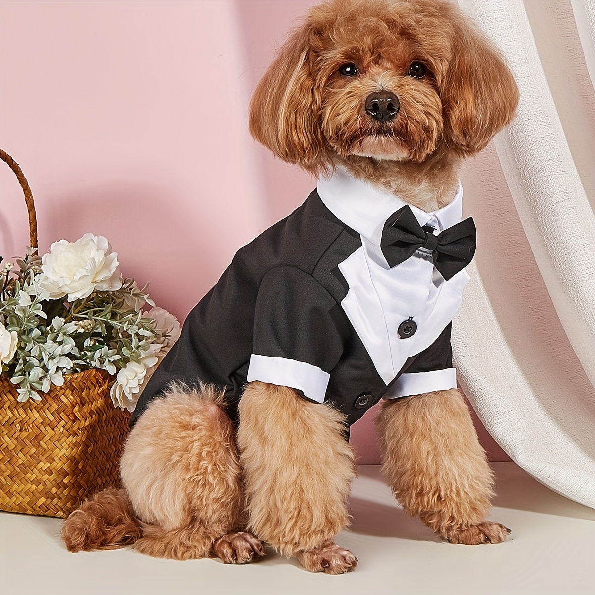 Small Dog Formal Shirt with Bow Tie