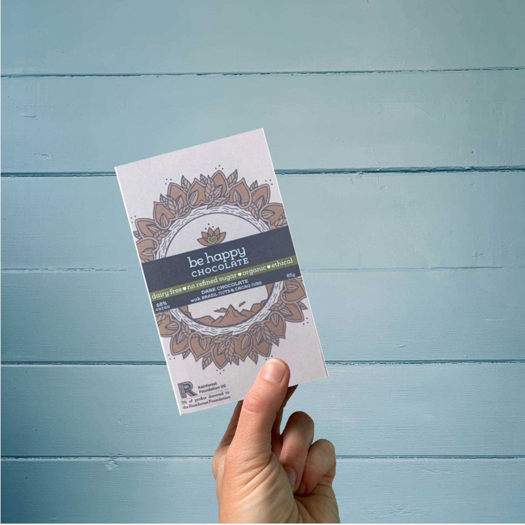 dairy free dark chocolate with activated brazil nut and cacao nibs