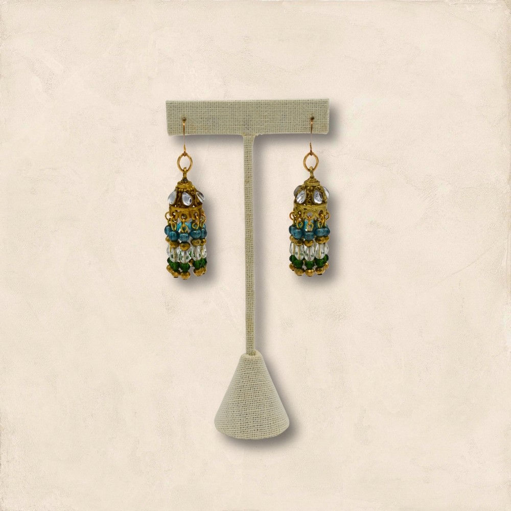 Green Tassels Earrings