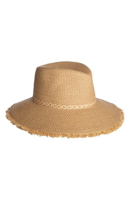 Eric Javits Mykonos Squishee® Packable Fedora Sun Hat in Peanut