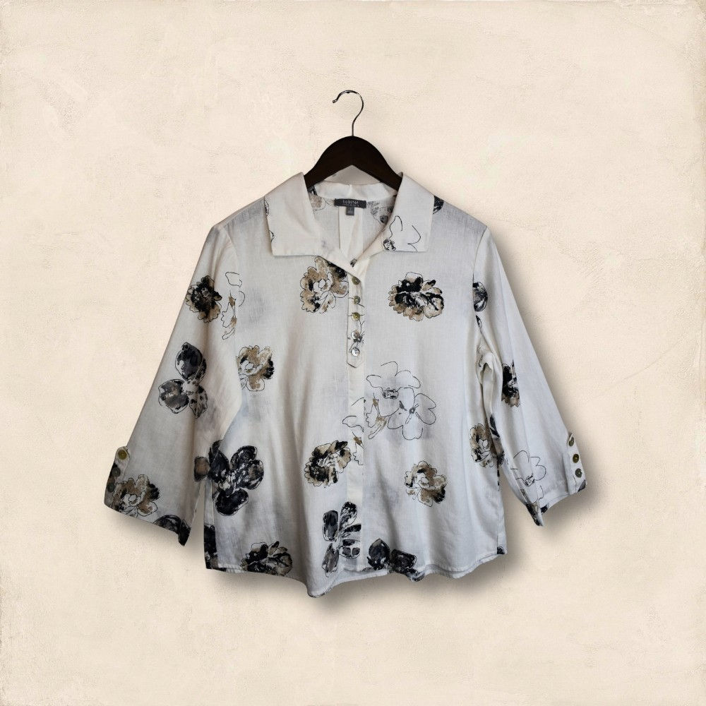 Linen Floral Retro Swing Shirt