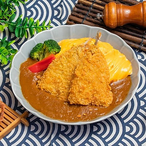 無刺竹莢魚歐姆蛋咖哩飯