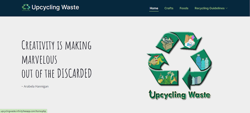Upcycling Waste Client Home Page.png
