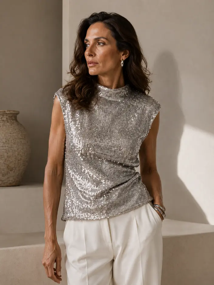 Silver Luster Top