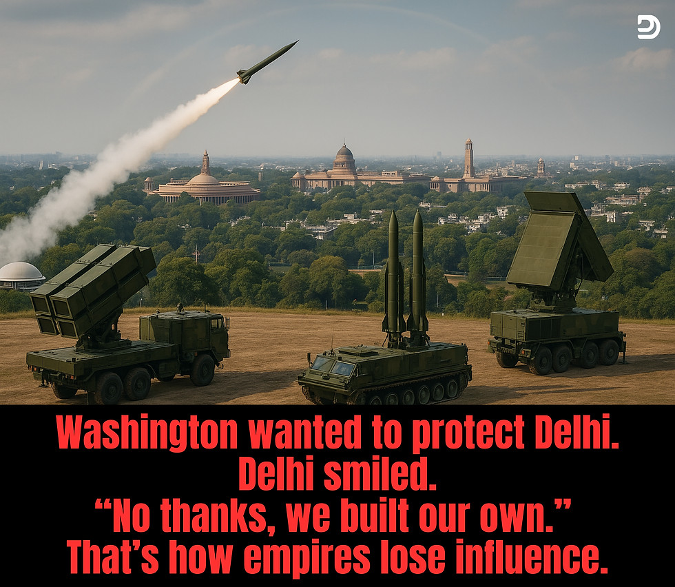 Washington wanted to protect Delhi. Delhi smiled. “No thanks, we built our own.” That’s how empires lose influence.