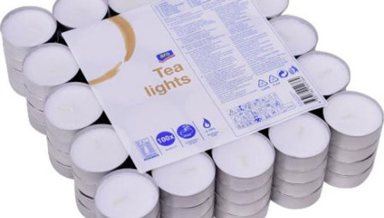 Aro: Teelichter weiß 4 Std. (100)