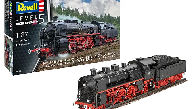 Revell: Schnellzuglokomotive S3-6 BR18(5) mit Tender 2‘2’T 1:87