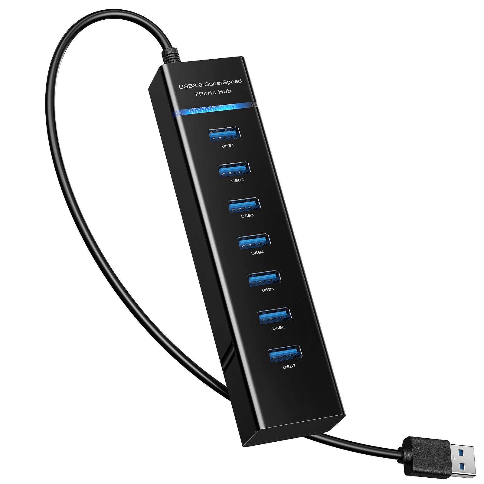 USB Hub 3.0,7-Port USB Data Hub Splitter for PS4, PS5,Xbox one, MacBook, Mac Pro
