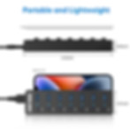 Thumbnail: ONFINIO USB Hub, 7 Port USB Hub 3.0 with 3.3ft USB Cable Multiple Port with Indi