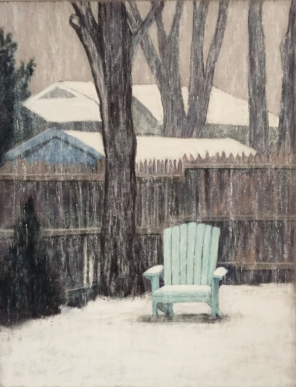 Quiet of the Snow pastel painting