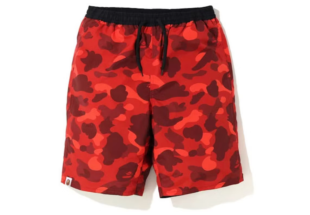 BAPE Red Color Camo Reversible Shorts