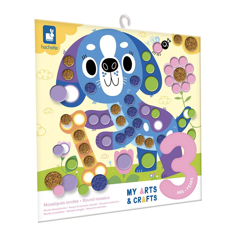 Kit creativo: mosaici rotondi in gommapiuma piccoli amici - Janod J09047