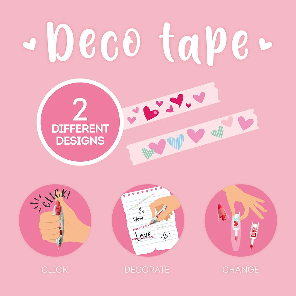 Miniatura: Penna a Nastro per Decorazione - Deco Tape Cuori - Legami