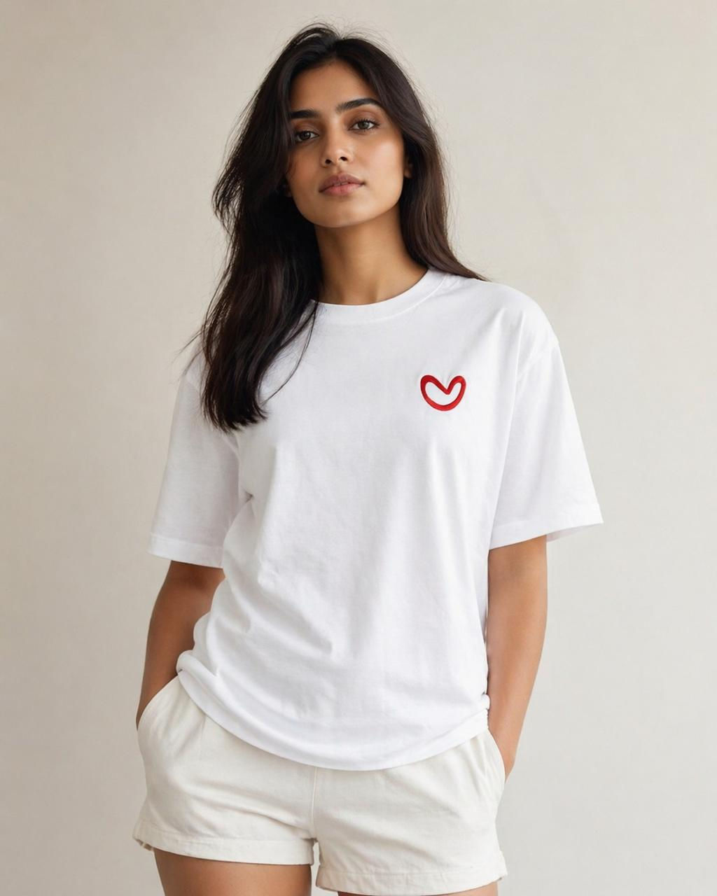White Cotton Lycra Signature T-Shirt