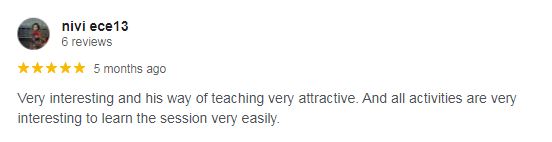 Google reviews of trainings