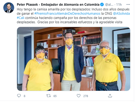 Marzo 18 de 2021. Gracias señor embajador por ese amor que le pone a su labor.​