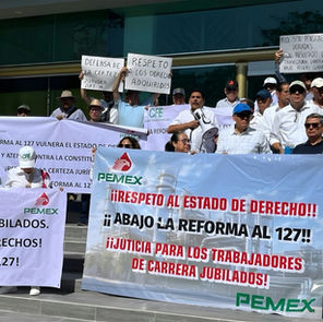 Jubilados de Pemex y CFE exigen diálogo ante Gobernación para frenar recorte a sus pensiones