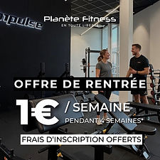 Offre rentrée 2026 Planète Fitness