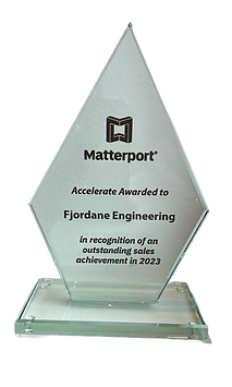 Utmerkelse fra matterport til oss som forhandler