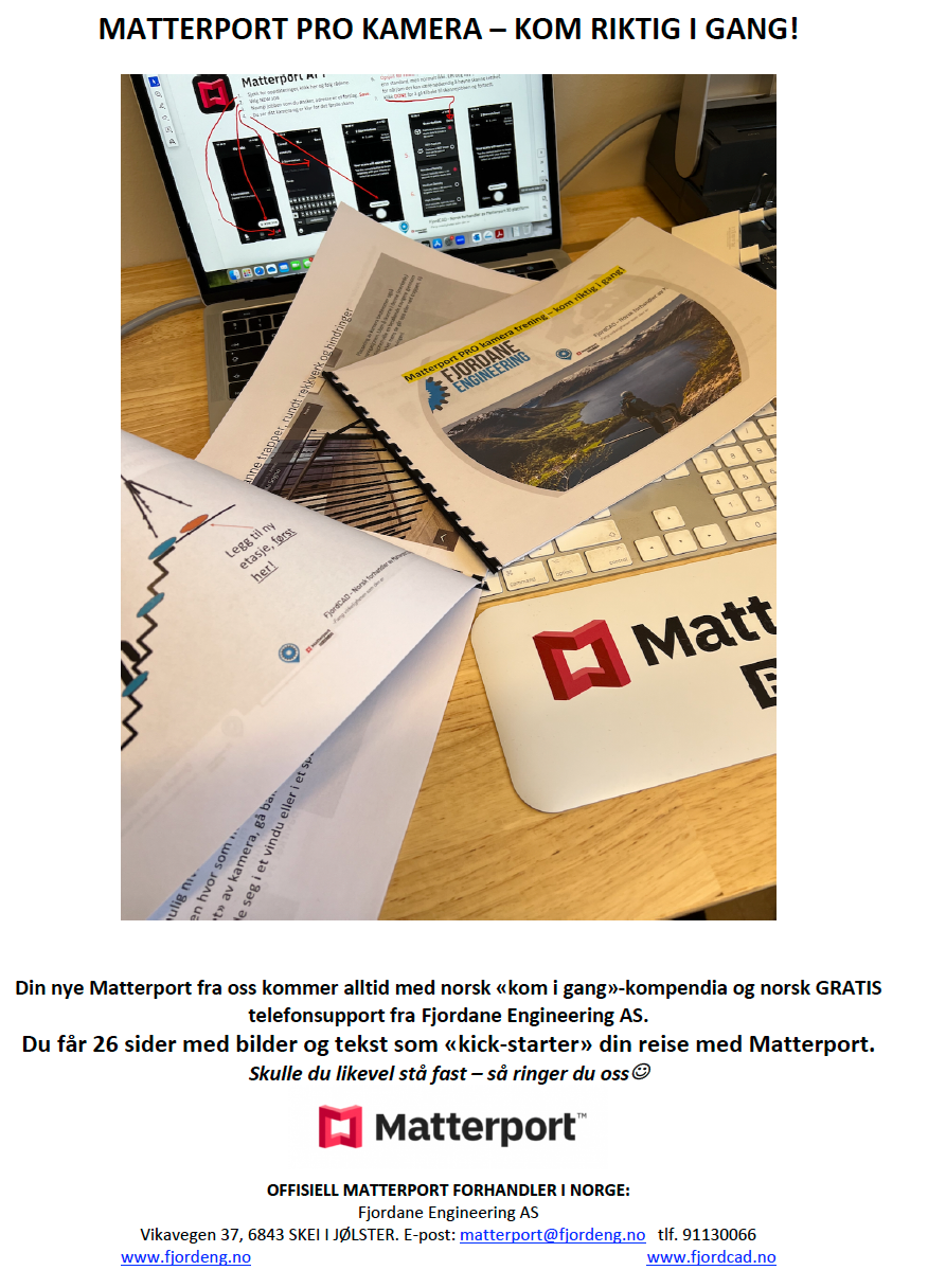 Kom raskt i gang med Matterport 3D skanning med vårt deltaljerte opplæringshefte på norsk og svensk!
