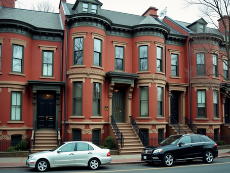 row homes in the dorcherster neighborhood of uphams corner