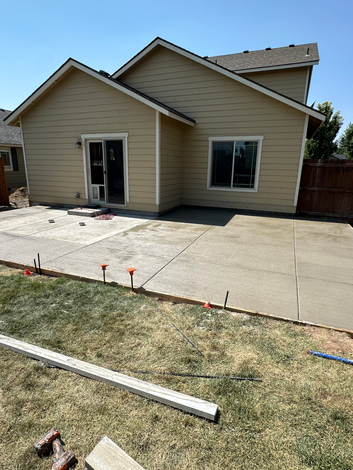 Broom finish stamped patio