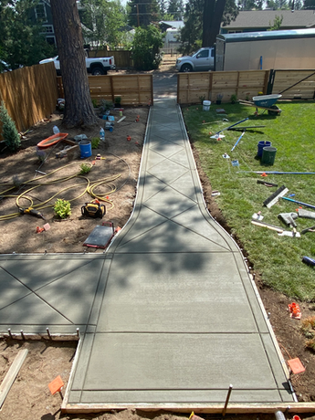 Hand joined concrete walkway