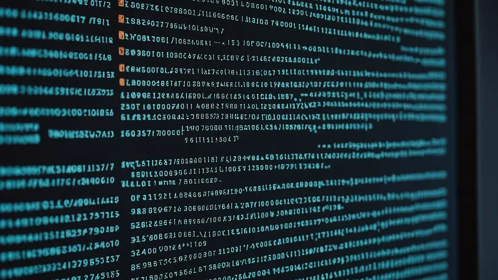 Close-up view of a computer screen displaying code