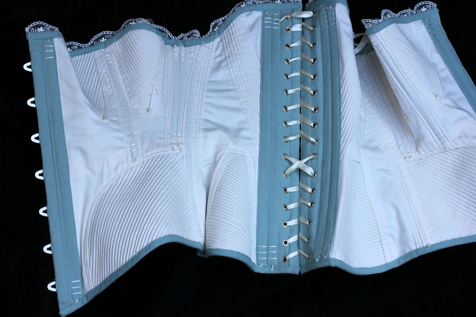 Thumbnail: Marlene Mid-Bust Corset in Light Blue