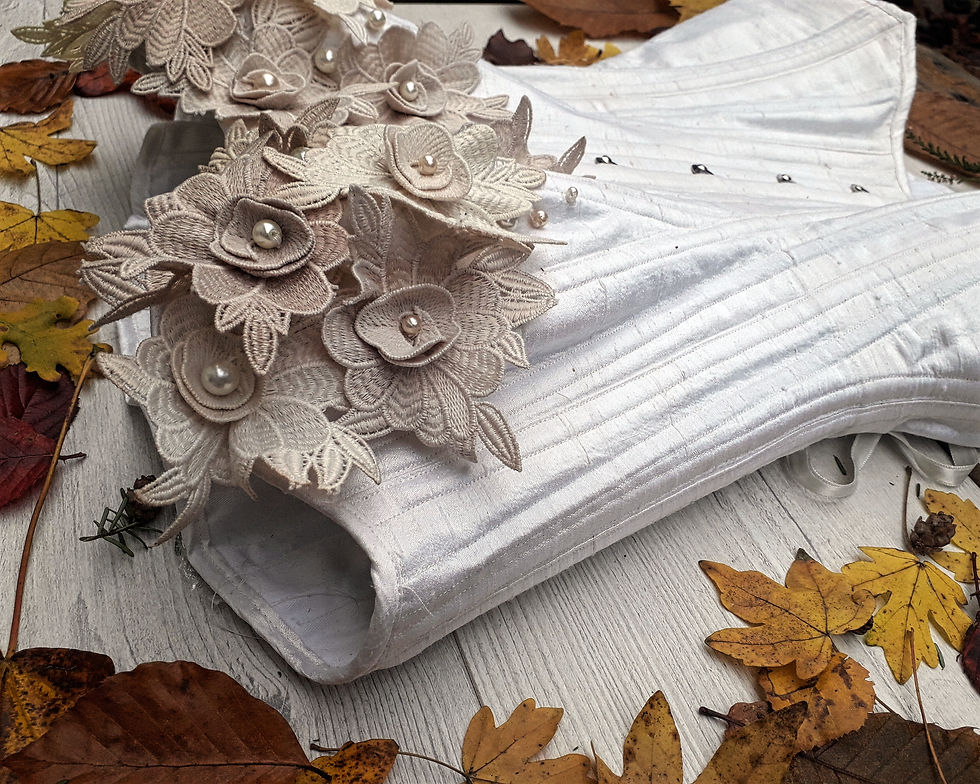 Thumbnail: Winter Bouquet over bust corset