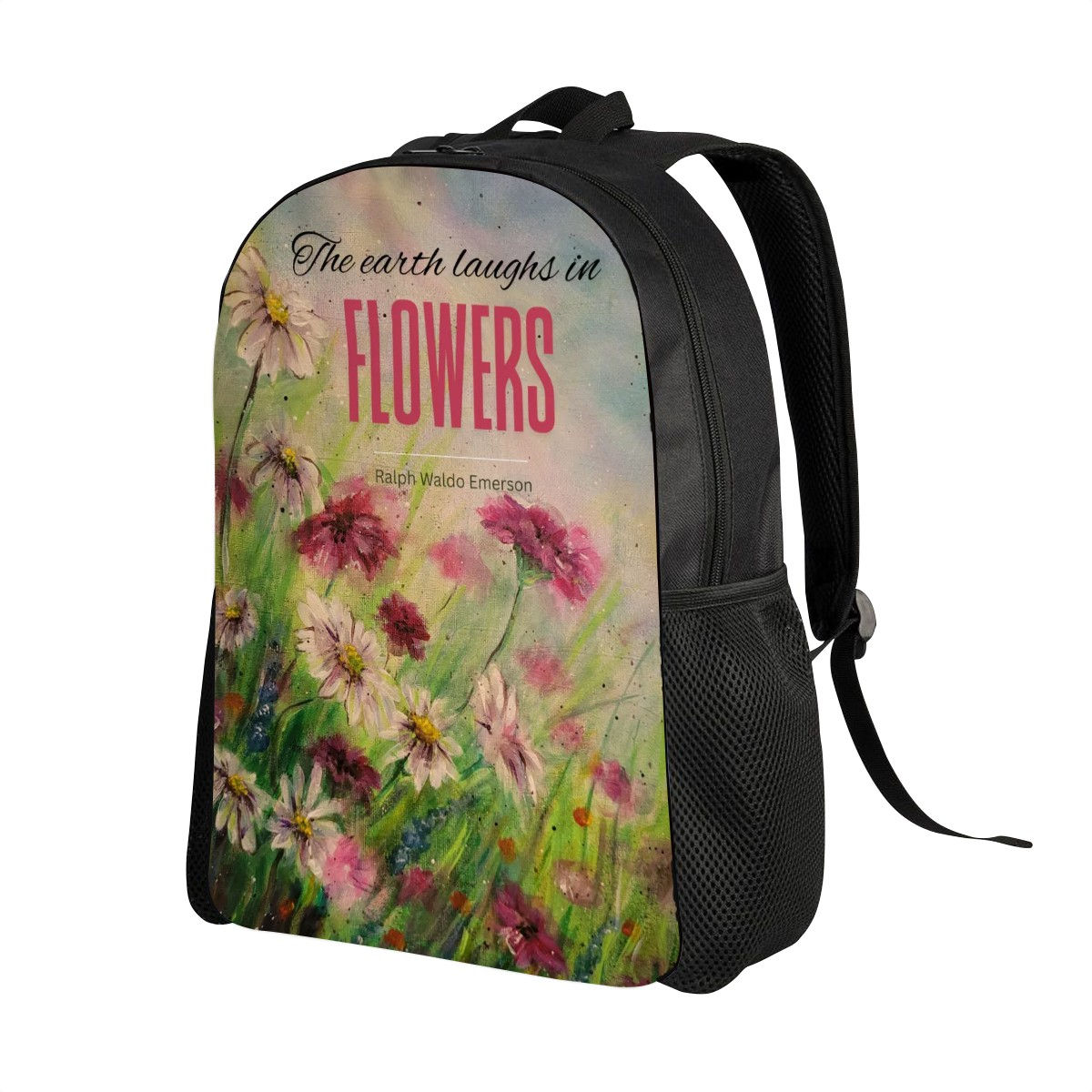 Wildflowers (with Emerson Quote) Oxford Backpack