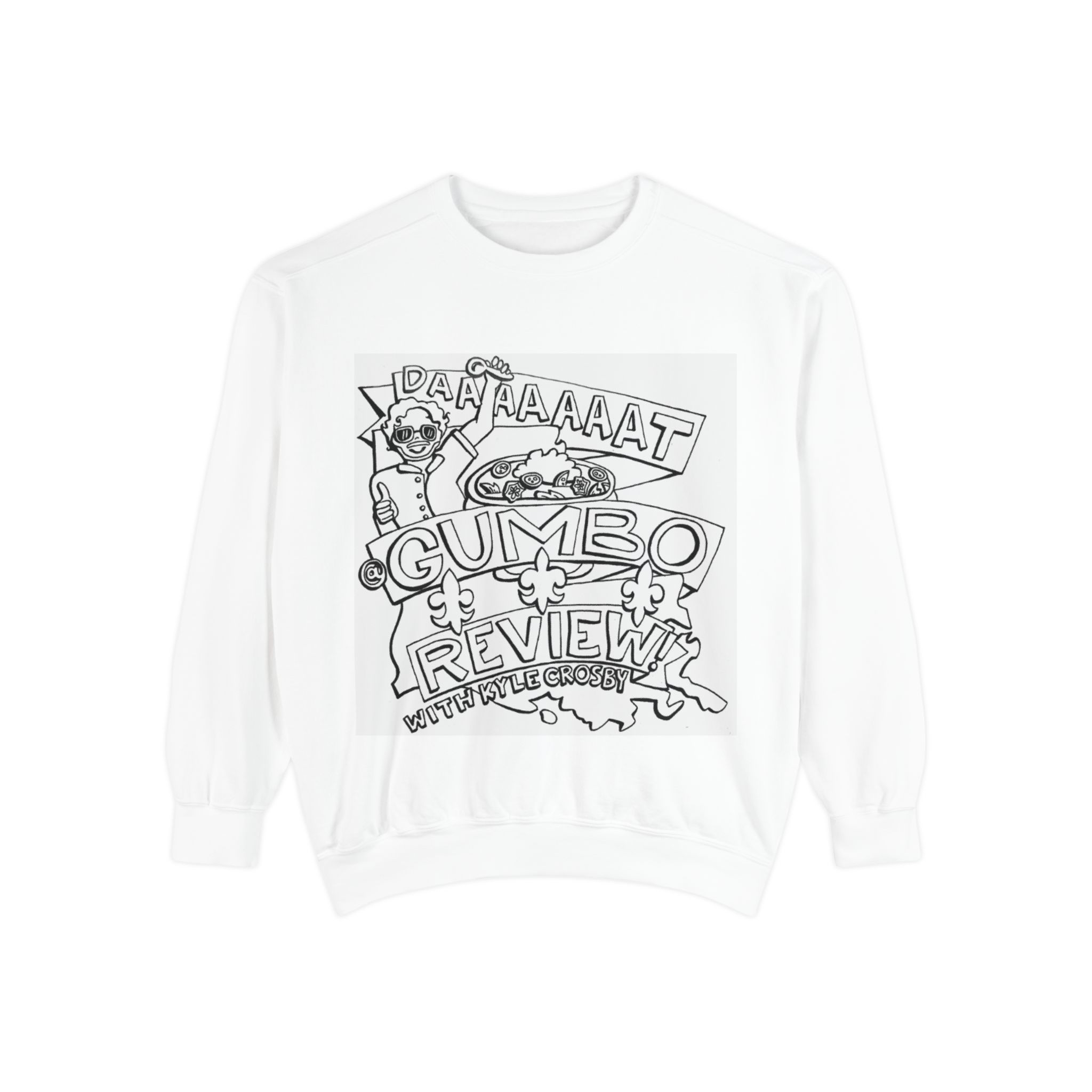 Gumbo Review Graphic Sweatshirt — Retro Comic Foodie Tee