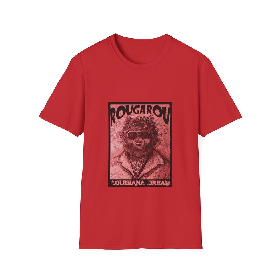 Thumbnail: Red "Rougarou" Unisex Softstyle T-Shirt