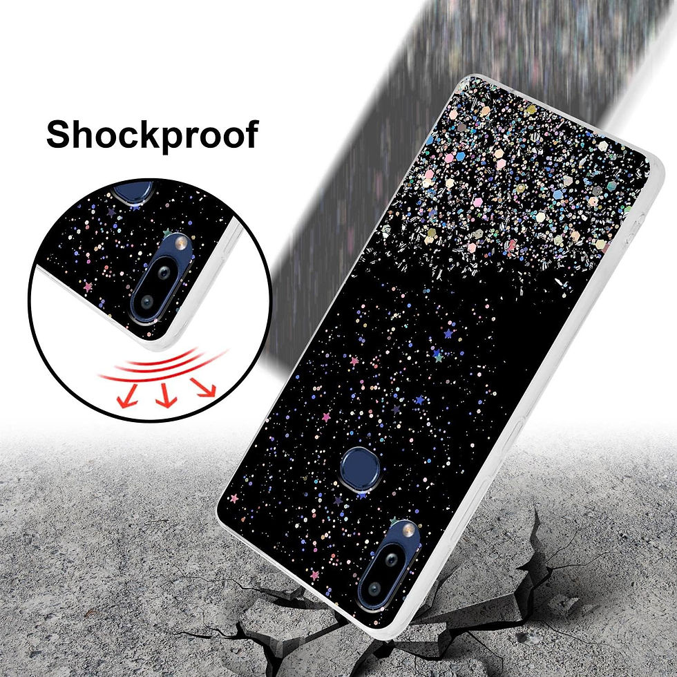 Thumbnail: Black with Glitter - Protective TPU Silicone Cover with Sparkling Glitter
