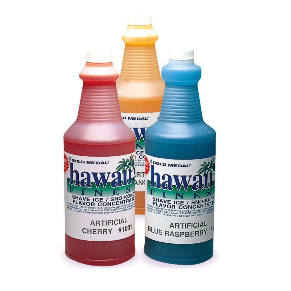 Gold Medal Hawaii's Finest snow cone flavor concentrates