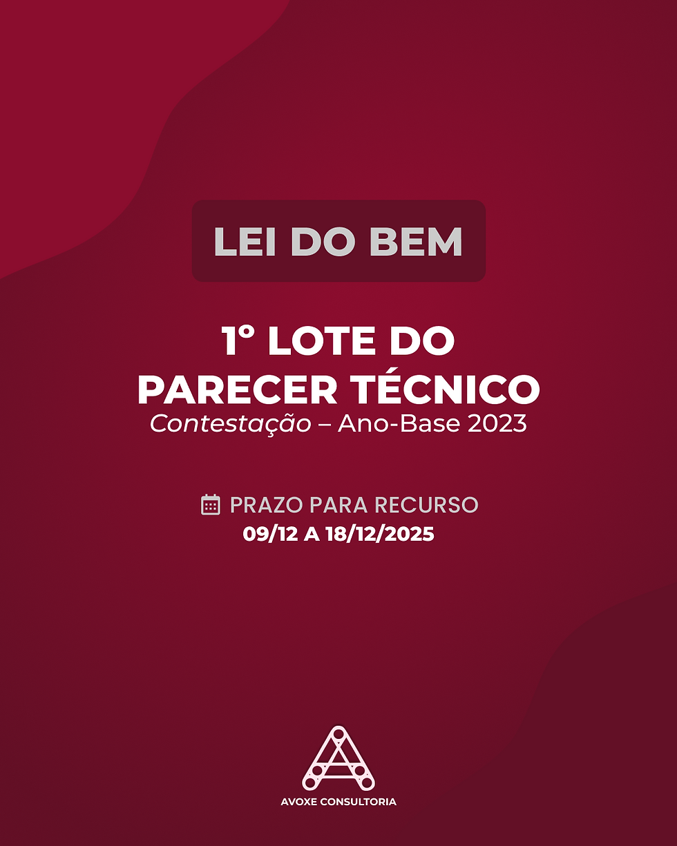 1º LOTE DE CONTESTAÇÃO DO PARECER TÉCNICO – ANO-BASE 2023