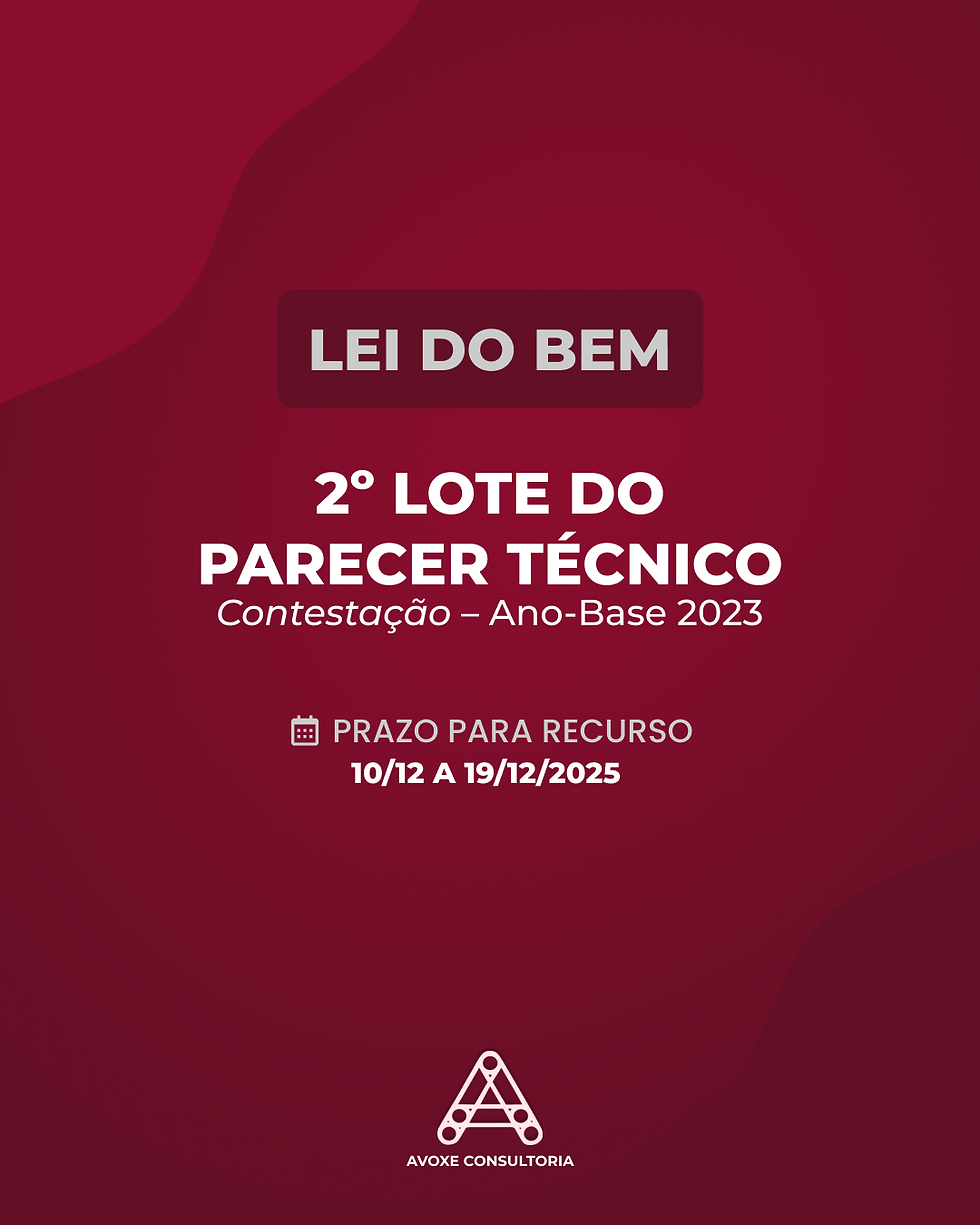2º LOTE DE CONTESTAÇÃO DO PARECER TÉCNICO – ANO-BASE 2023