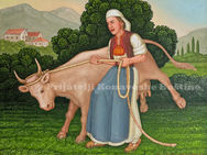 Woman with cow