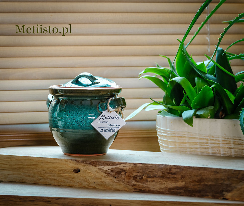 Miniatura: Naczynie żaroodporne z pokrywką ceramiczne NŻPP-12