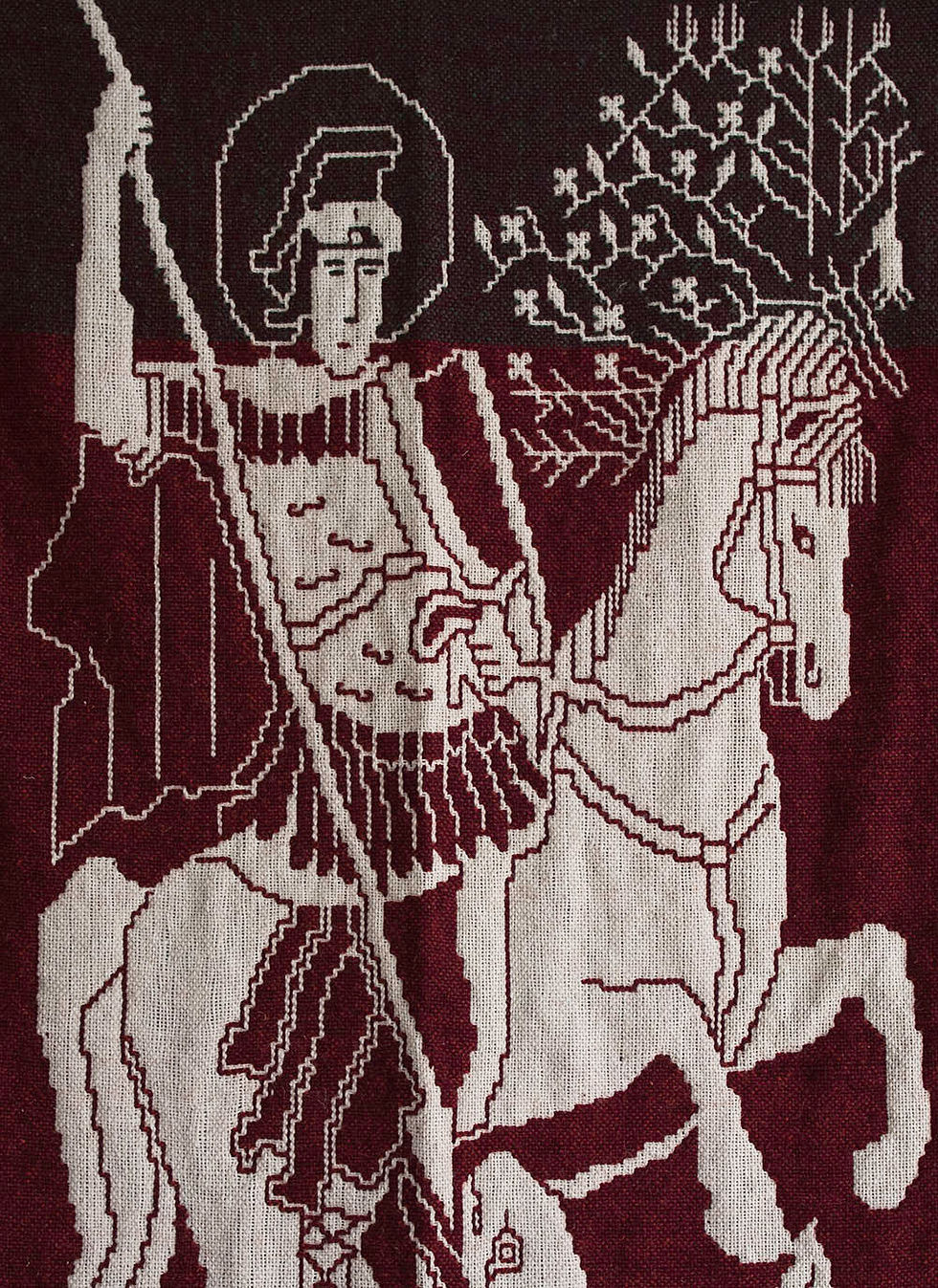 Thumbnail: decorative tapestry - double warp technique of St. GEORGE