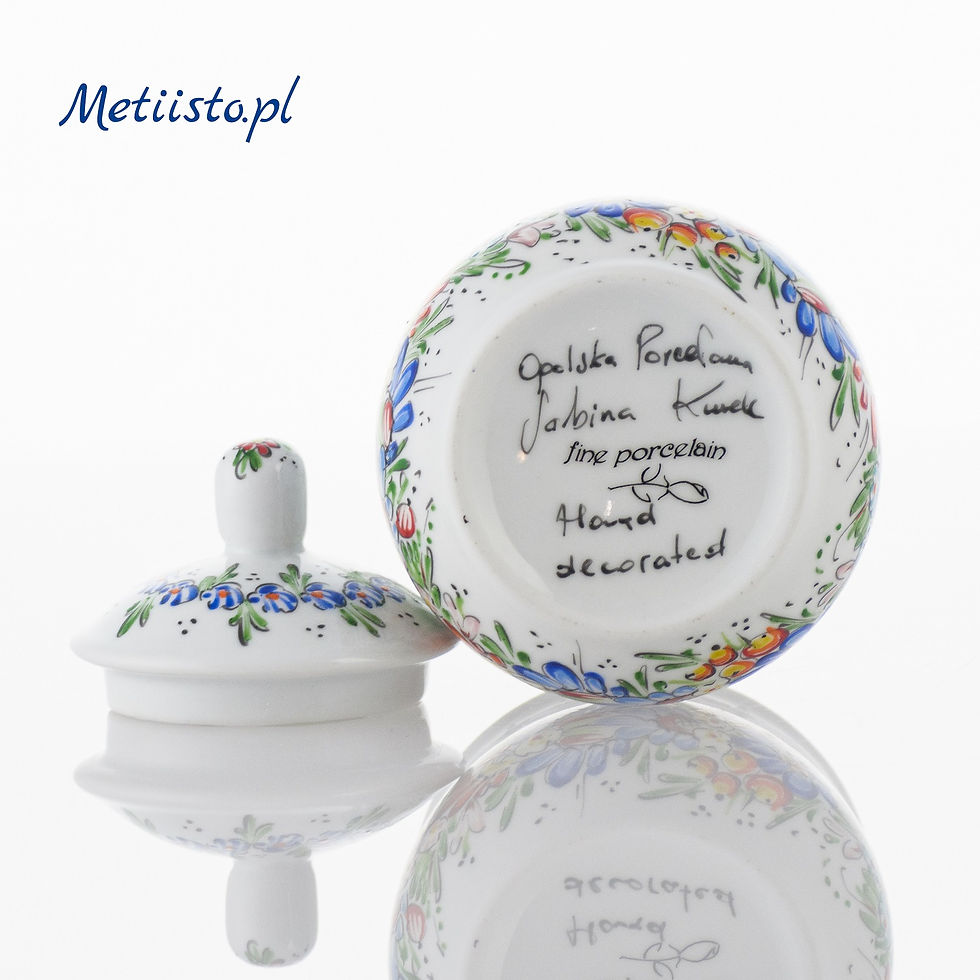 Miniatura: Cukiernica ceramiczna RĘCZNIE MALOWANA - wzór opolski WOCSK-19