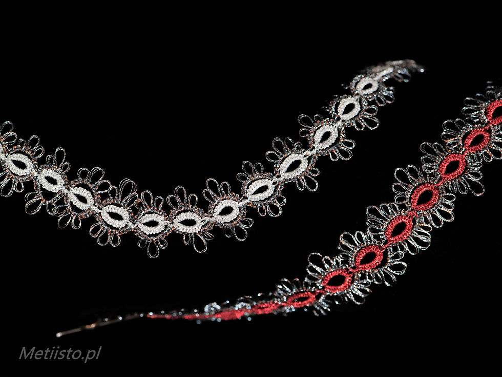 Miniatura: Bransoletka  ALICJA III różne kolory - frywolitka BRAMB-10