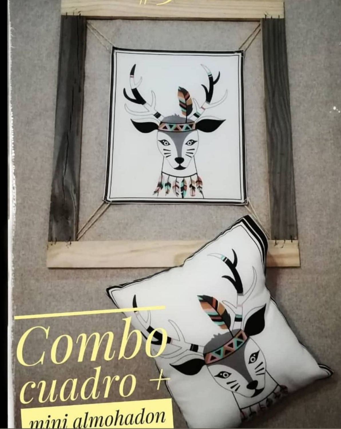Cuadro + almohadon infantil