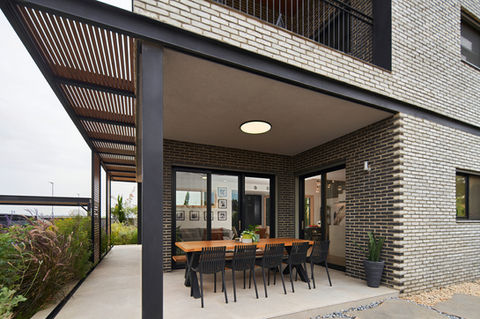 פרוייקט תכנן אדריכלי בית ברמת ישי- מרפסת חיצונית