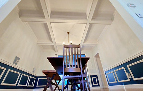 Coffered ceiling design in a high-end Summerville home