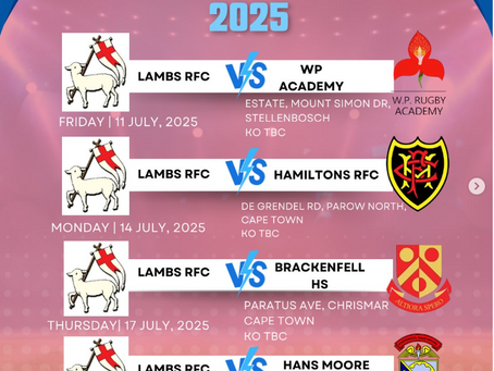 LAMBS UNBEATEN IN SOUTH AFRICA
